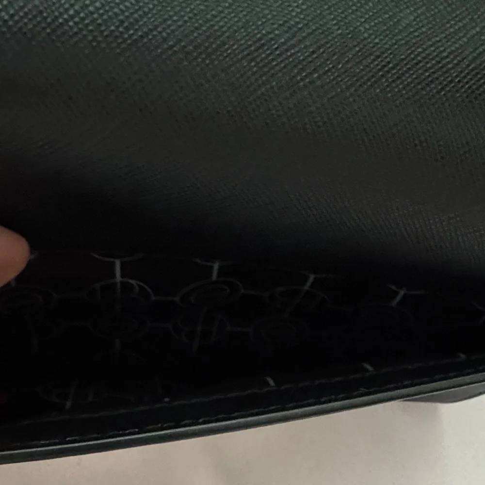 Henri Bendel Black Leather Shoulder Bag with Gold Accents - Picture 4 of 15